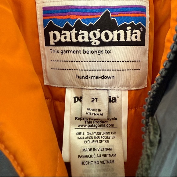 Patagonia toddler snow bibs in size 2T in grey & orange - Picture 6 of 10